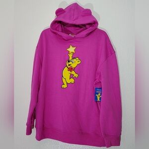 Haribo Gummy Bear Pink Hoodie Girls XL (16) Fleece Lined Pullover Cute Ears NWT